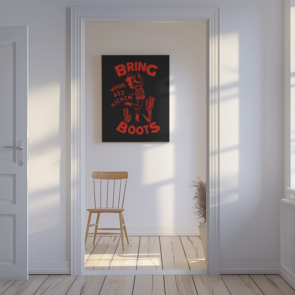 Rolig western cowgirl med rövsparkande stövlar | Canvas