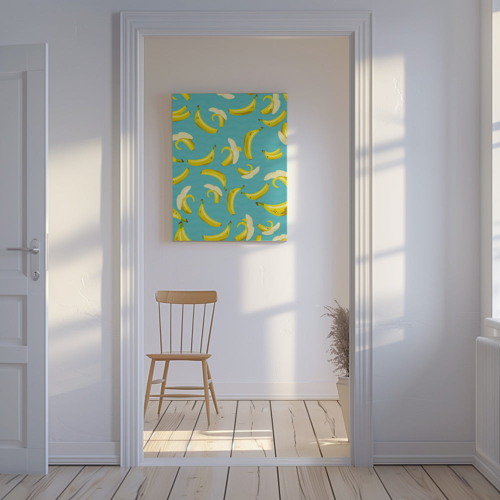 Lekfullt mönster av gula bananer | Canvas