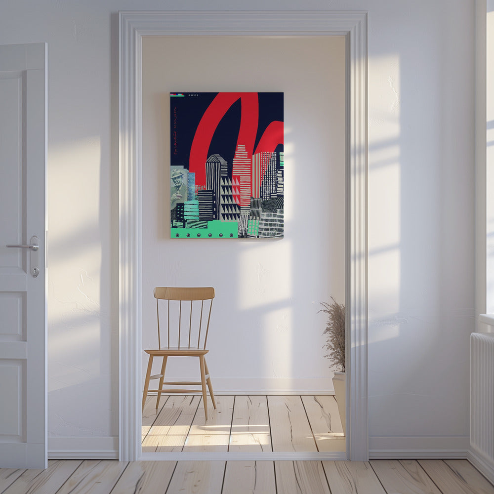 Urban Skyline Art, Montreal City Graphic Wall Poster | Canvas