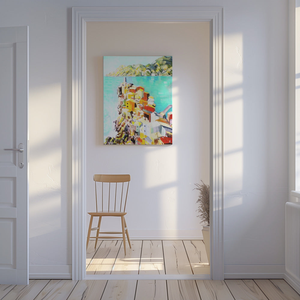 Colourful Town By The Mediterranean Sea, Italy Wall Art | Canvas
