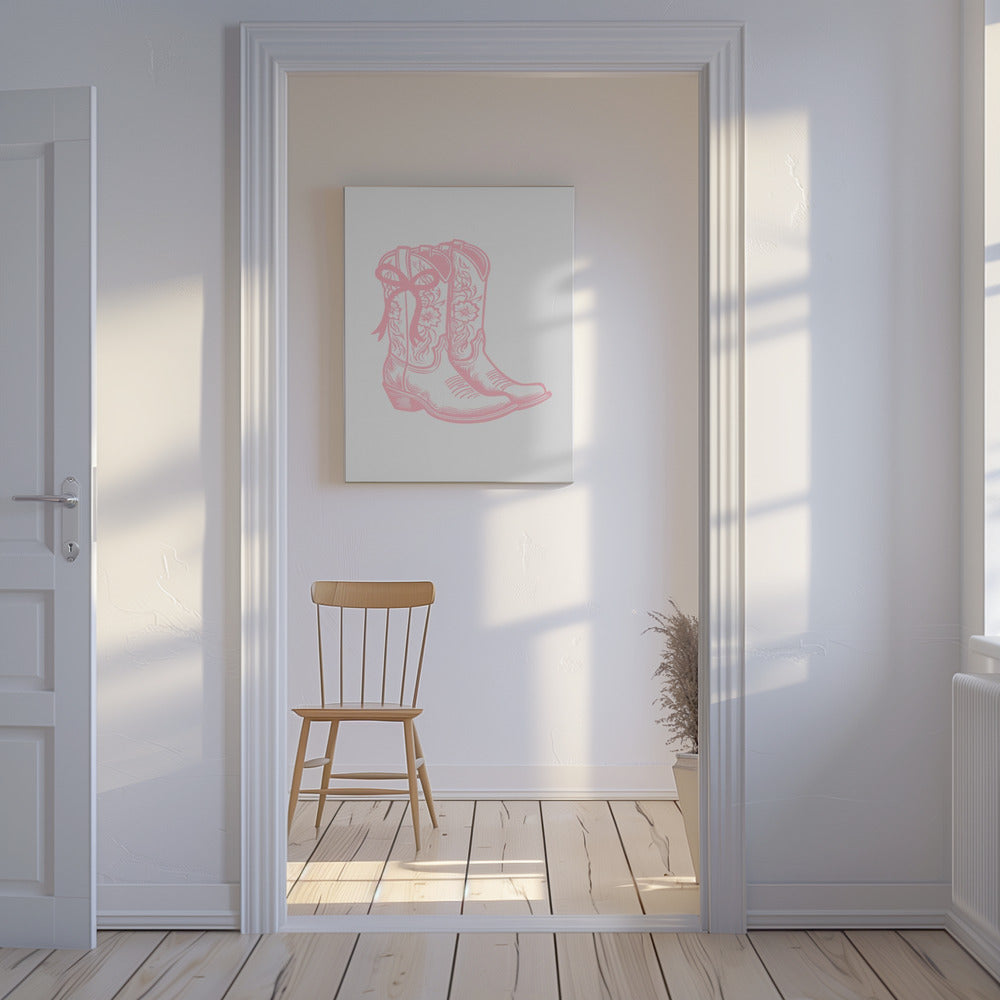 Rosa Cowgirlstövlar med rosett | Canvas