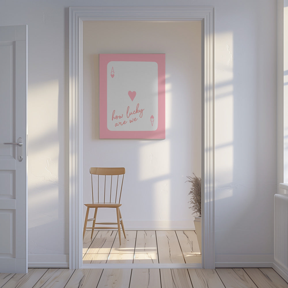 Hur lyckliga är vi Ace Pink | Canvasduk