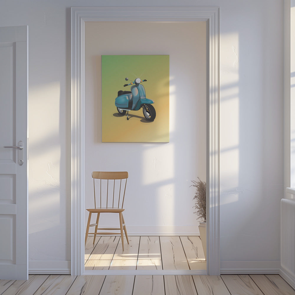 Blå vintageskoter | Canvas