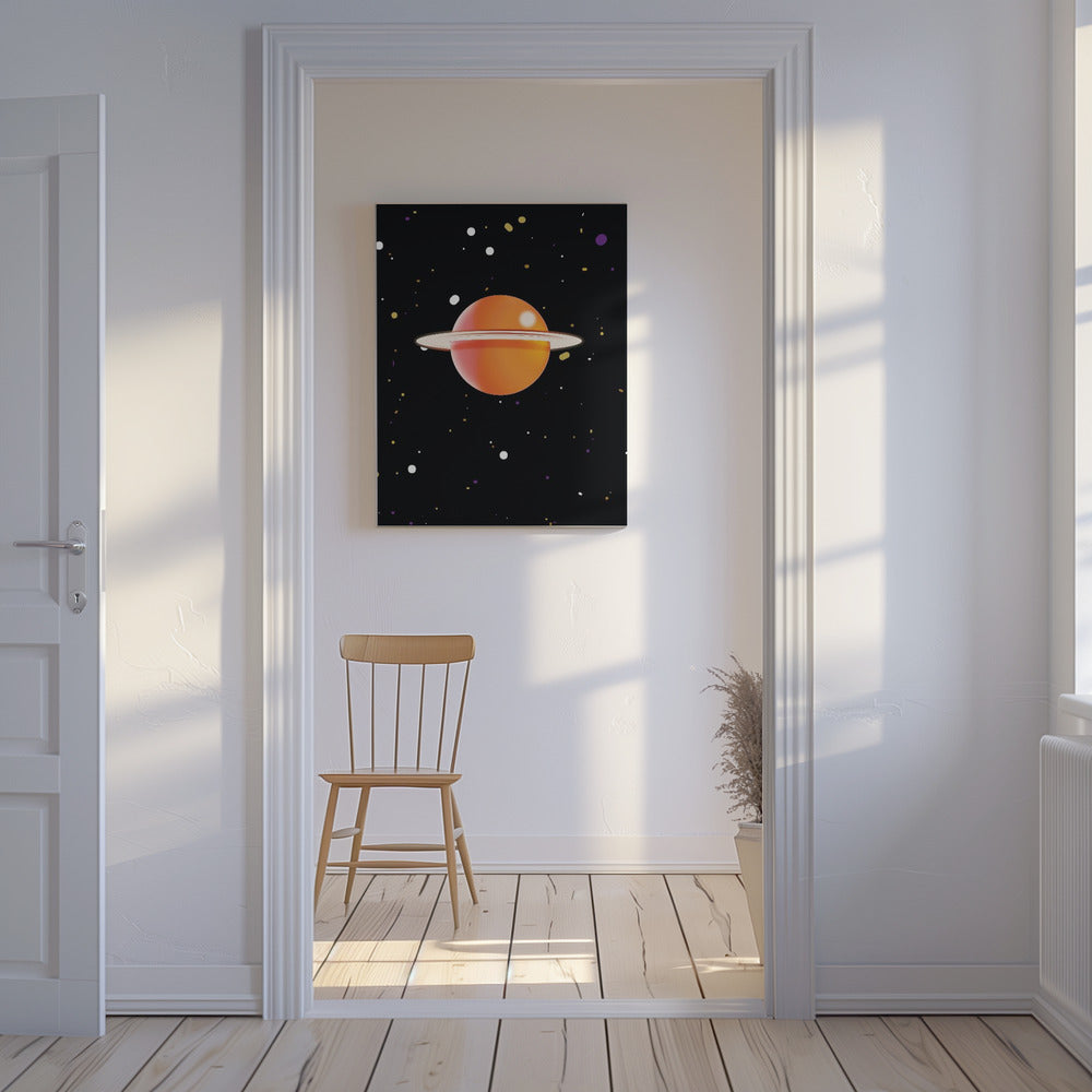 Retro Orange Planet | Canvastavla