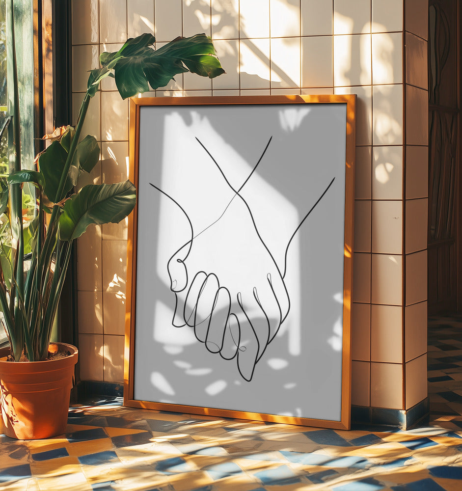 Holding Hands Lines | Poster