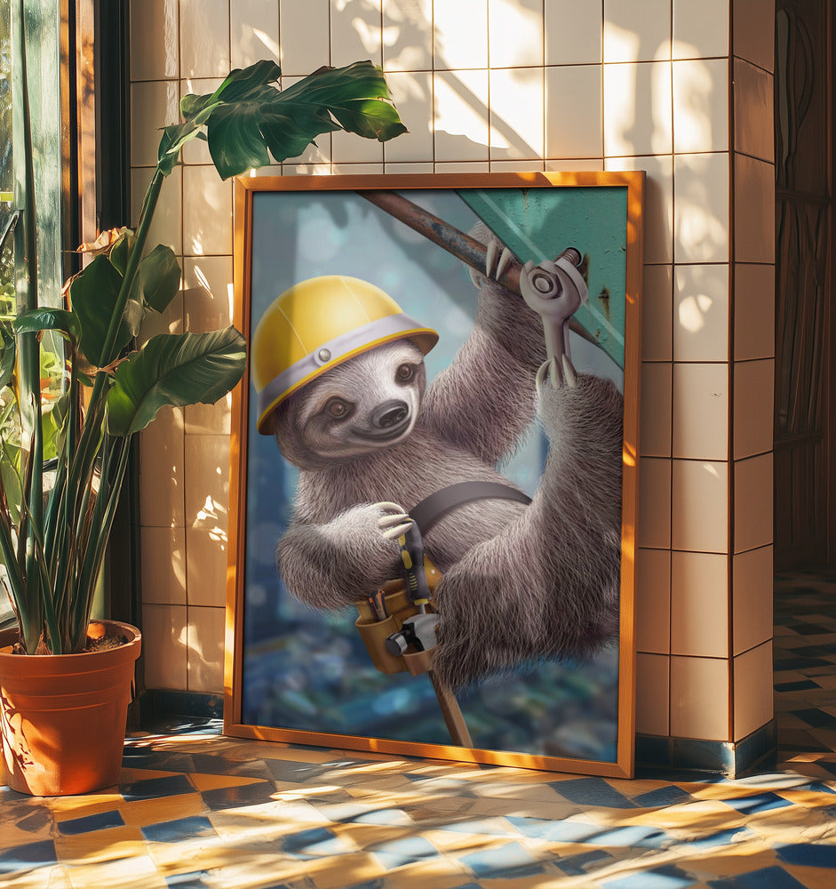 SLOTH CONSTRUCTION WORKER | Poster