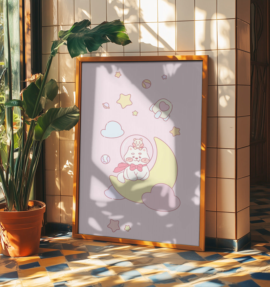 Dog and Hamster in space | Poster