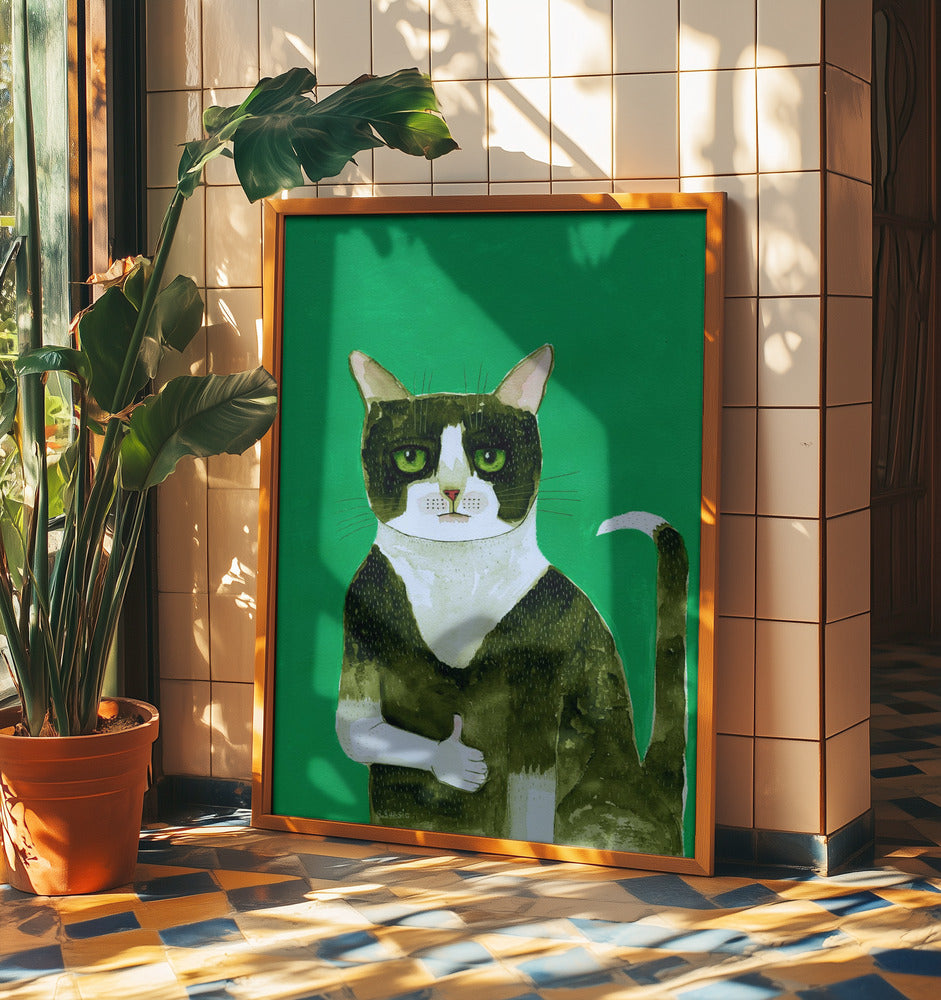 Smokingkatt med tummen upp | Poster