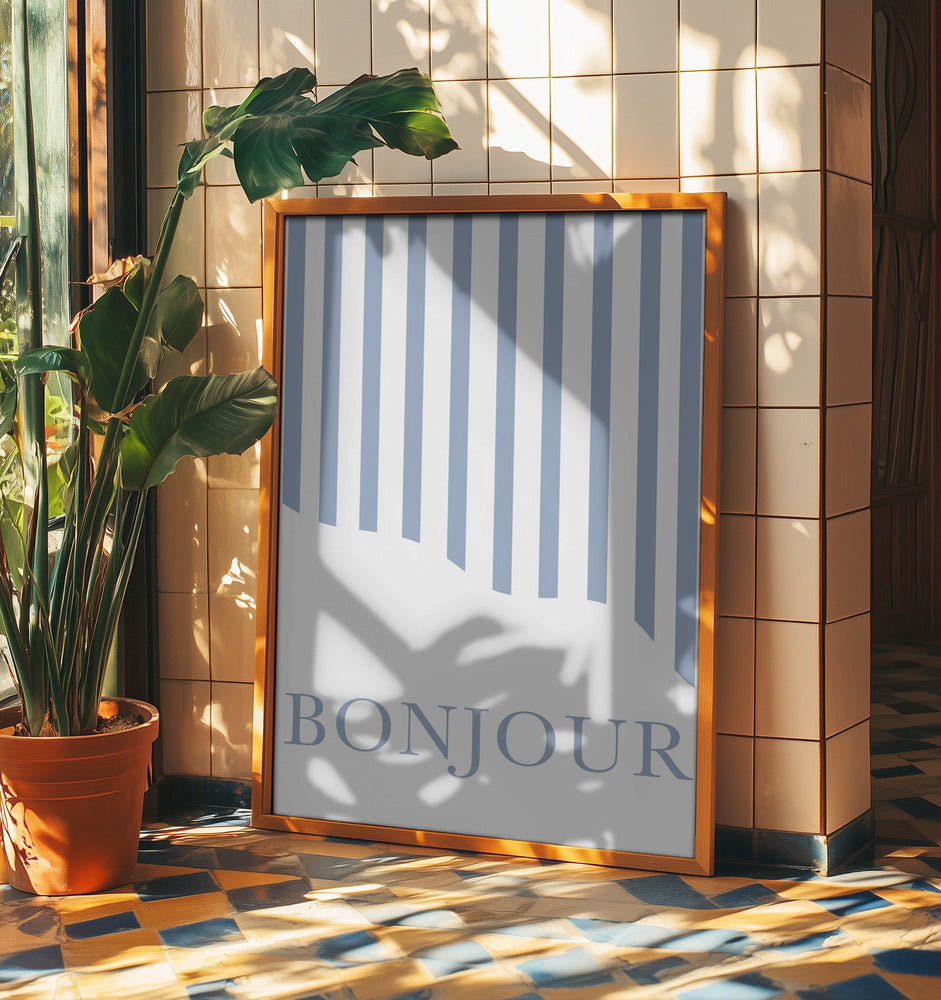 Bonjour Stripes | Affisch