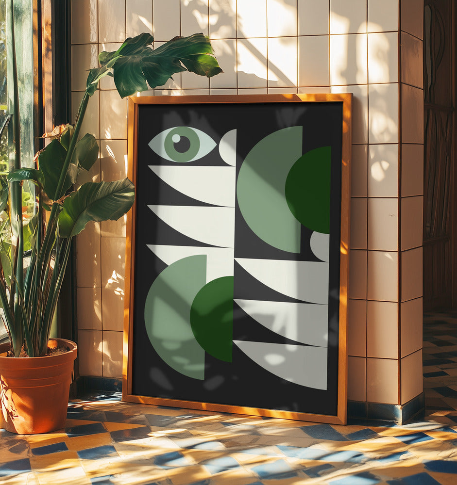 Geometriskt grönt i mitten av århundradet | Poster