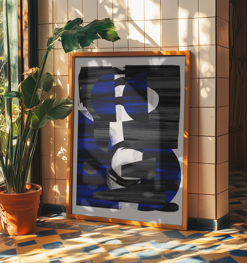 Abstrakt randigt minimalistiskt collage 28 | Poster