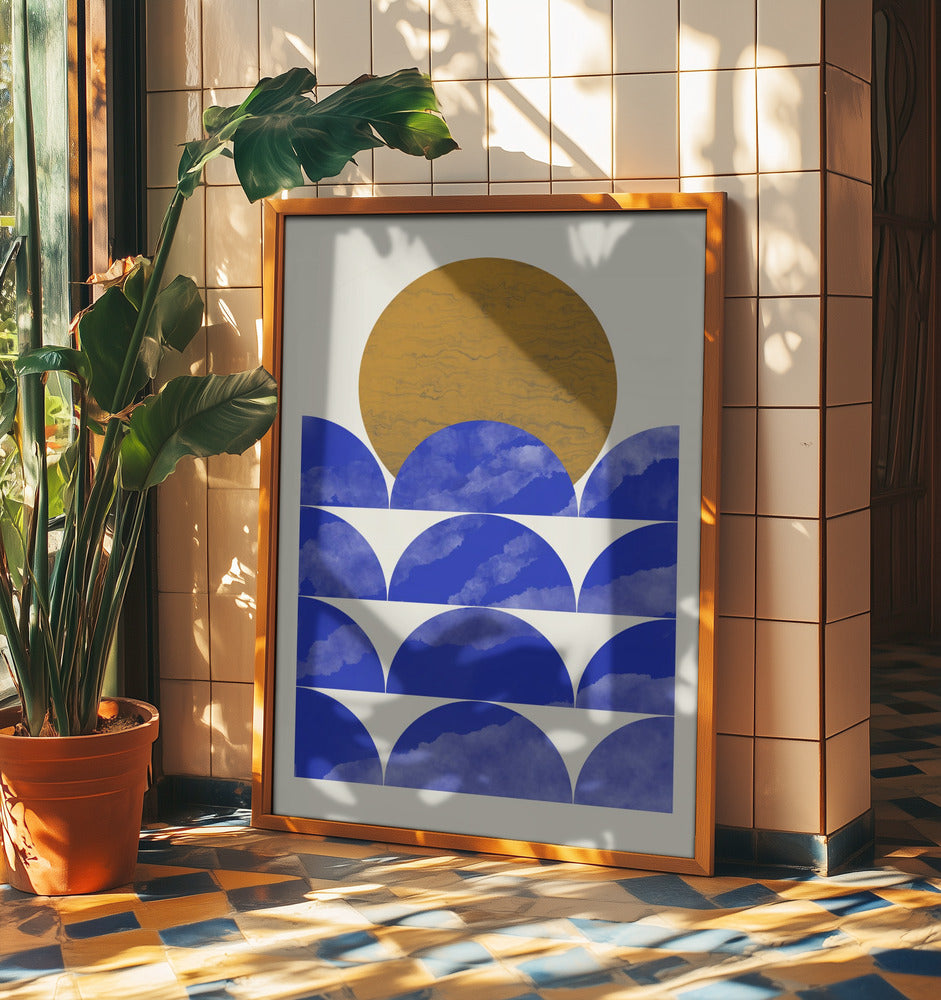 Geometrisk solnedgångskomposition | Poster