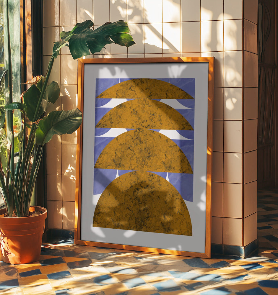Golden Marble Sphere Design | Poster