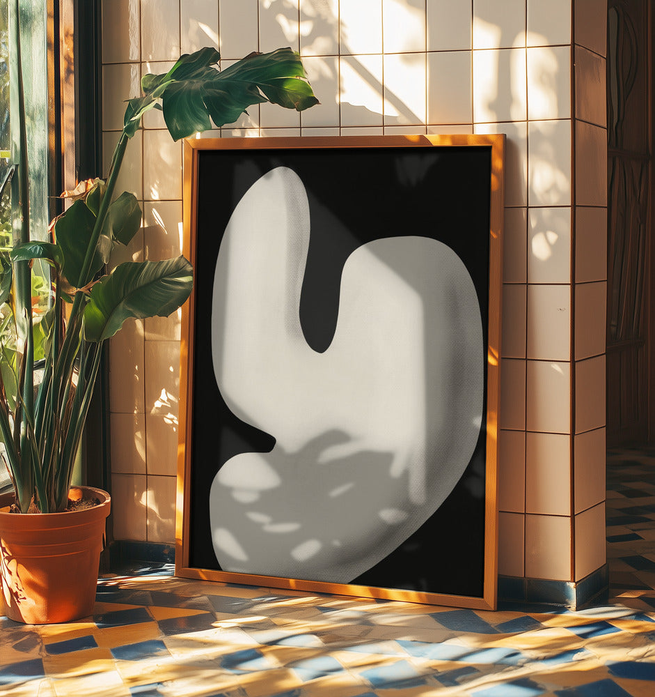 Abstrakt vit skulptur Y | Poster