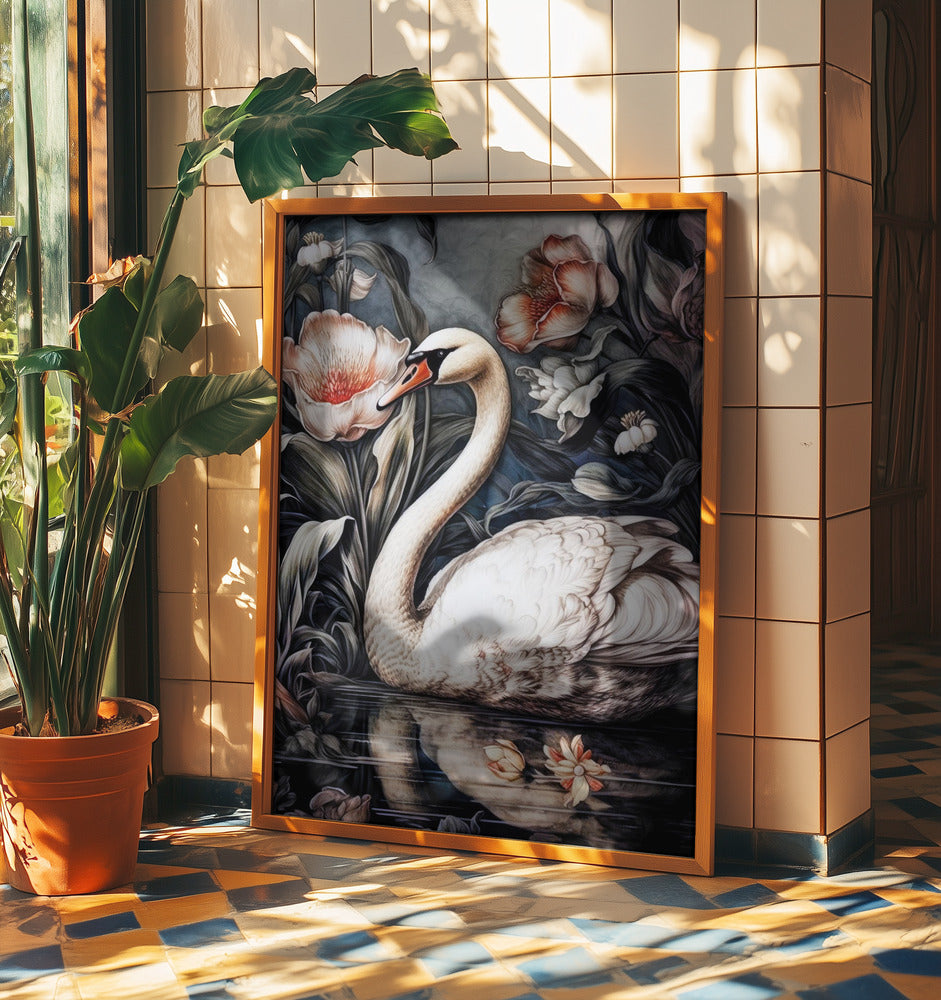Floral and swan | Poster