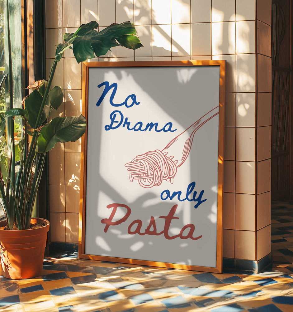 Inget drama, bara pasta, Illustration + Text | Poster