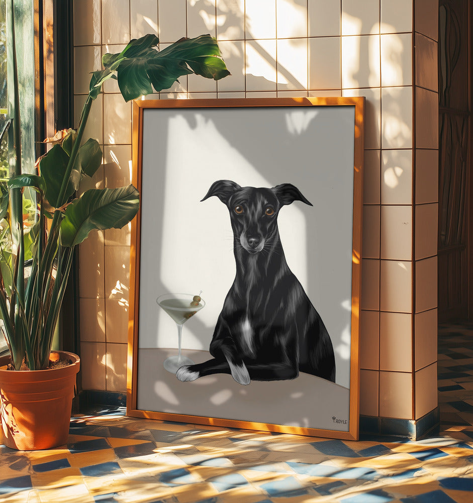 Elegant Greyhound med Martini | Poster