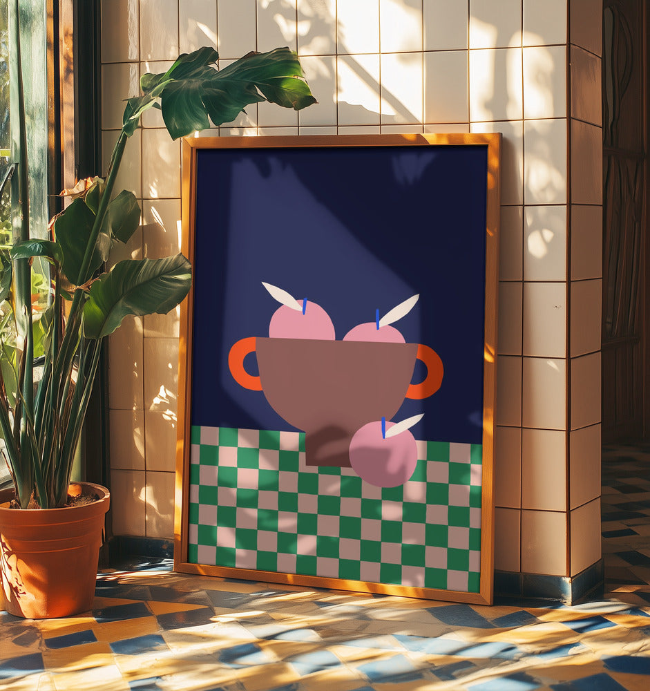 Fruktskål med rosa äpplen | Poster