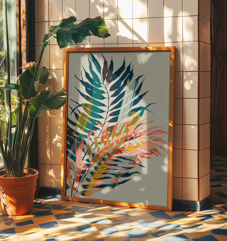 Färgglada palmblad | Poster