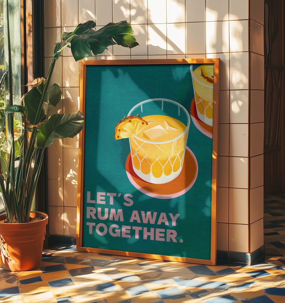 Rum Away Beach Bar Cocktailkonst | Poster