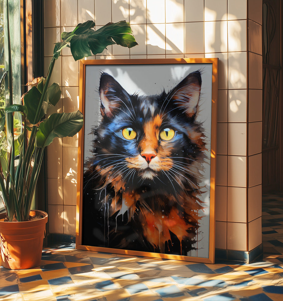 Cat Jack akvarell djurkonst | Poster