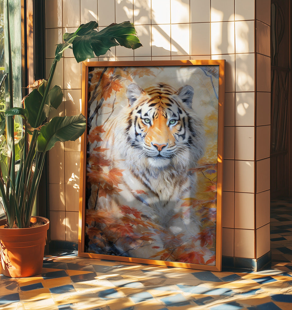 Vit tiger akvarell djurkonst | Poster