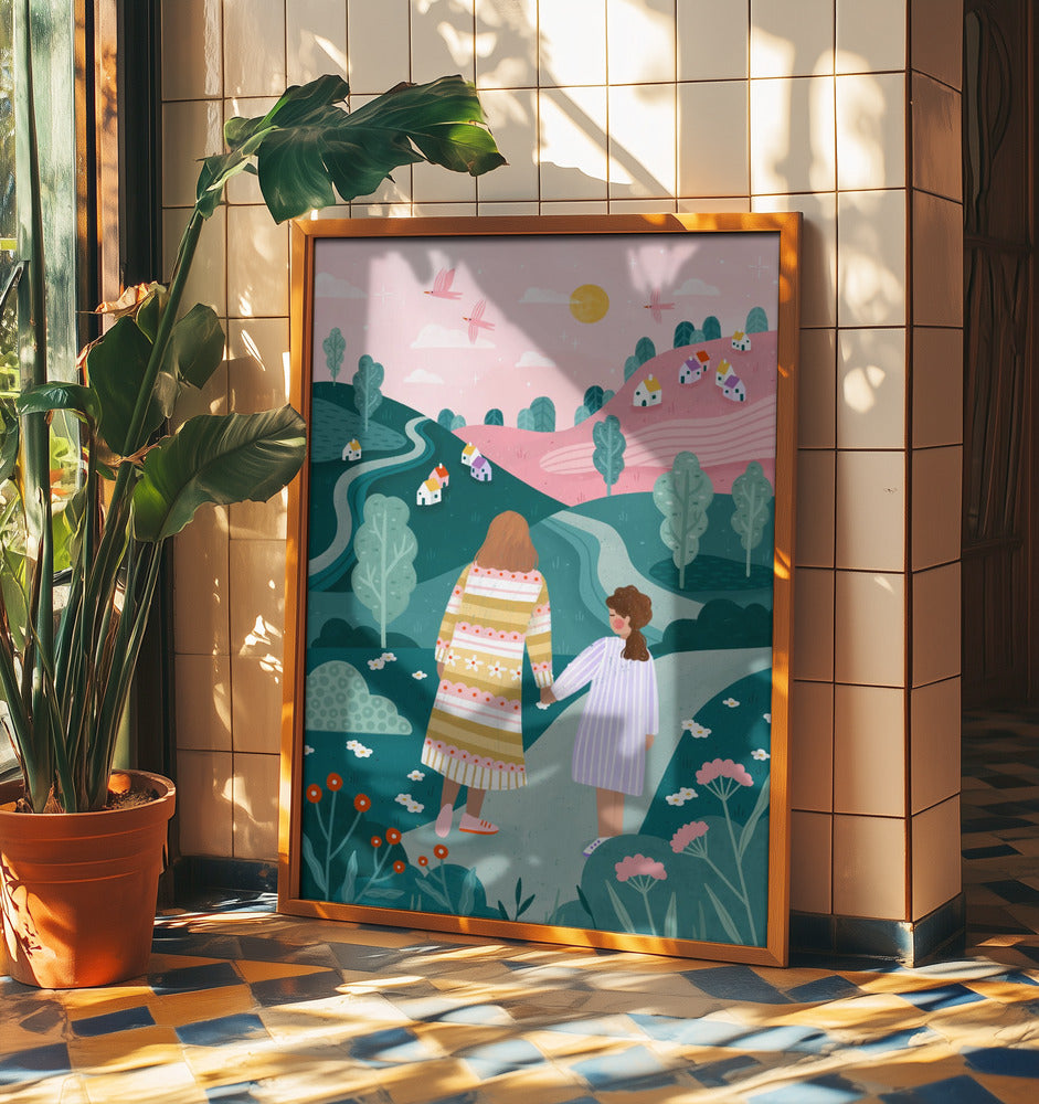 Mamma Dotter I Naturen | Poster