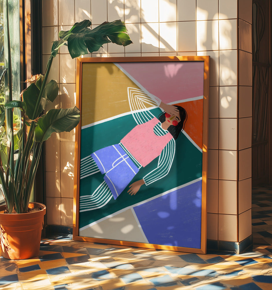 Vibrant Lady Resting | Poster