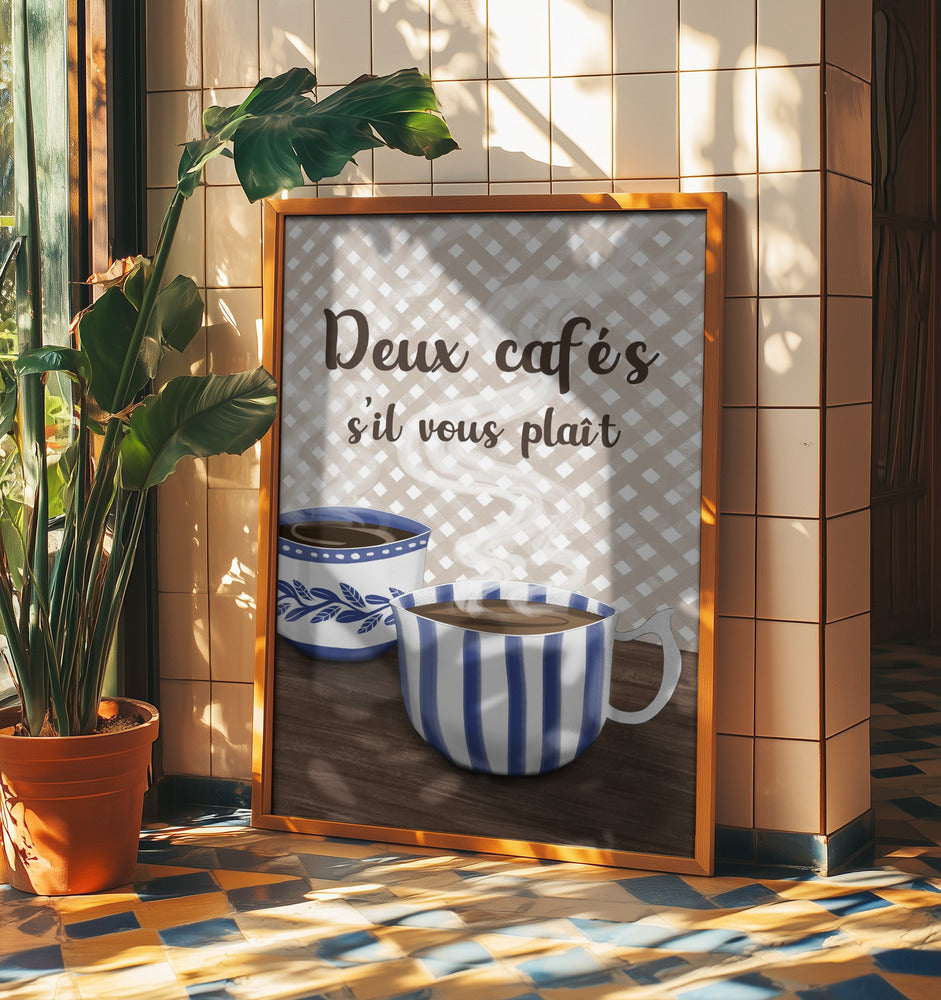 Två kaffe tack | Poster