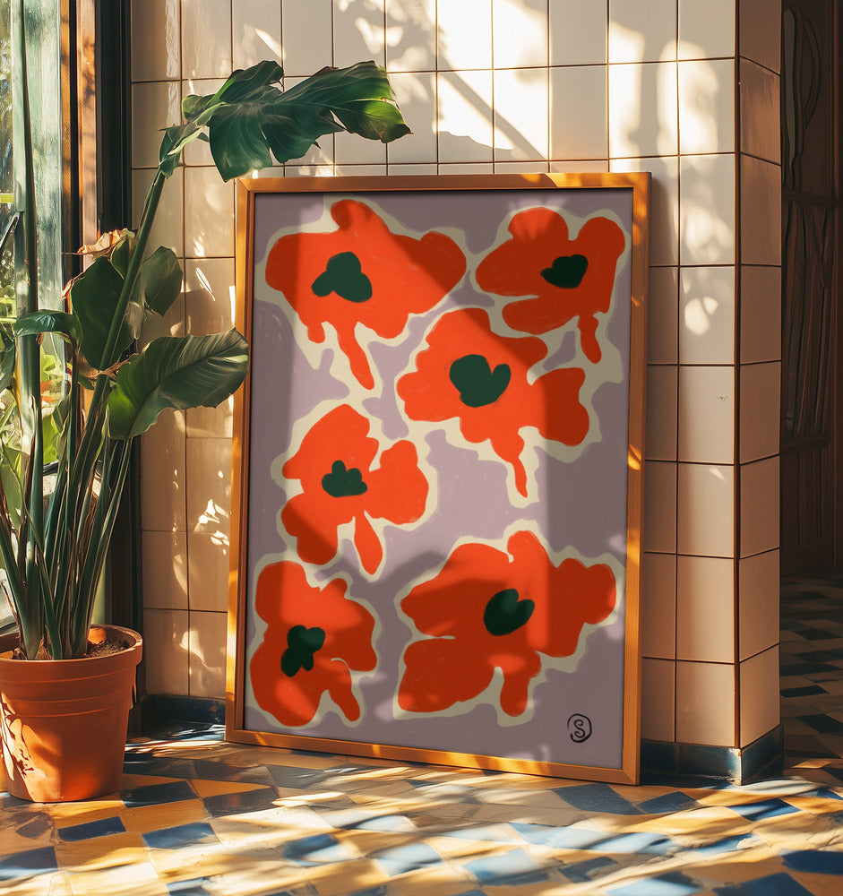Livfulla vallmoblommor | Poster