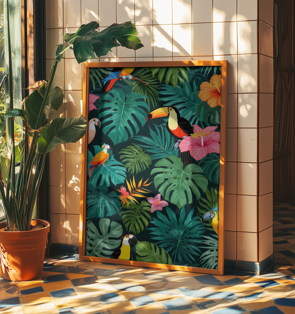 Tropiskt paradis, djungelmönster | Poster