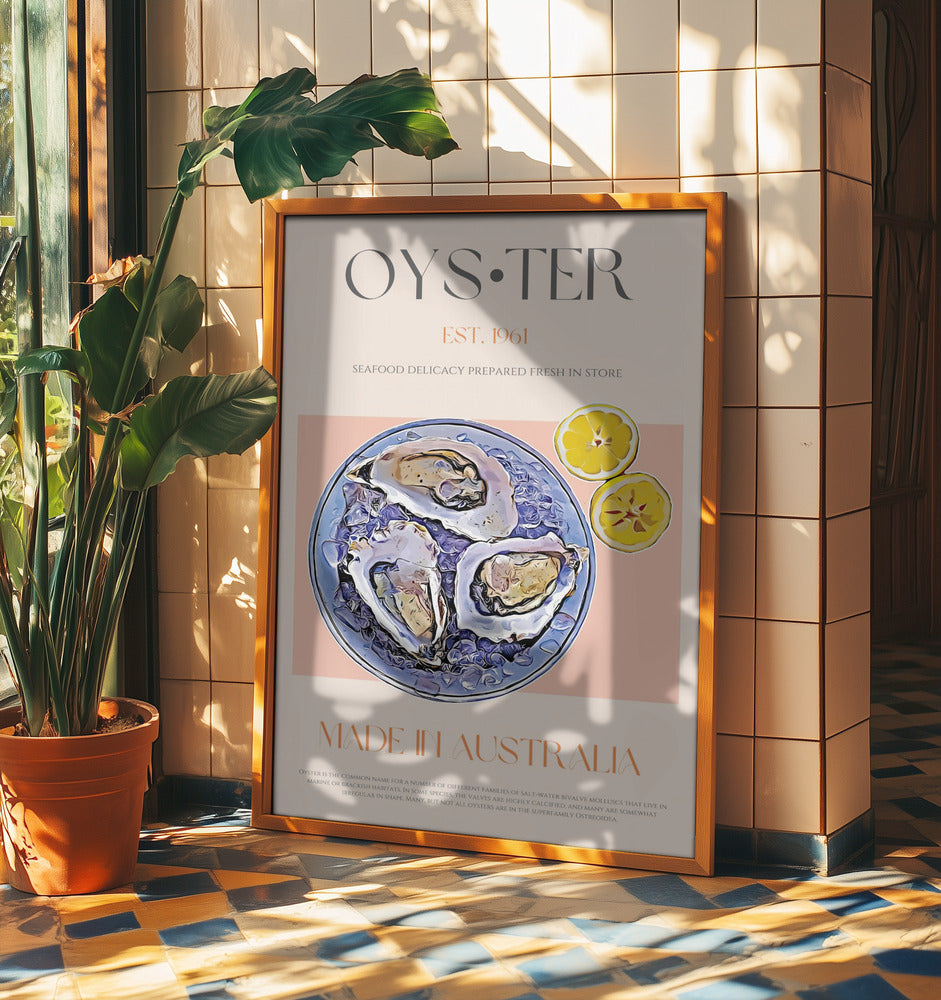 Färska ostron med citronskivor | Poster