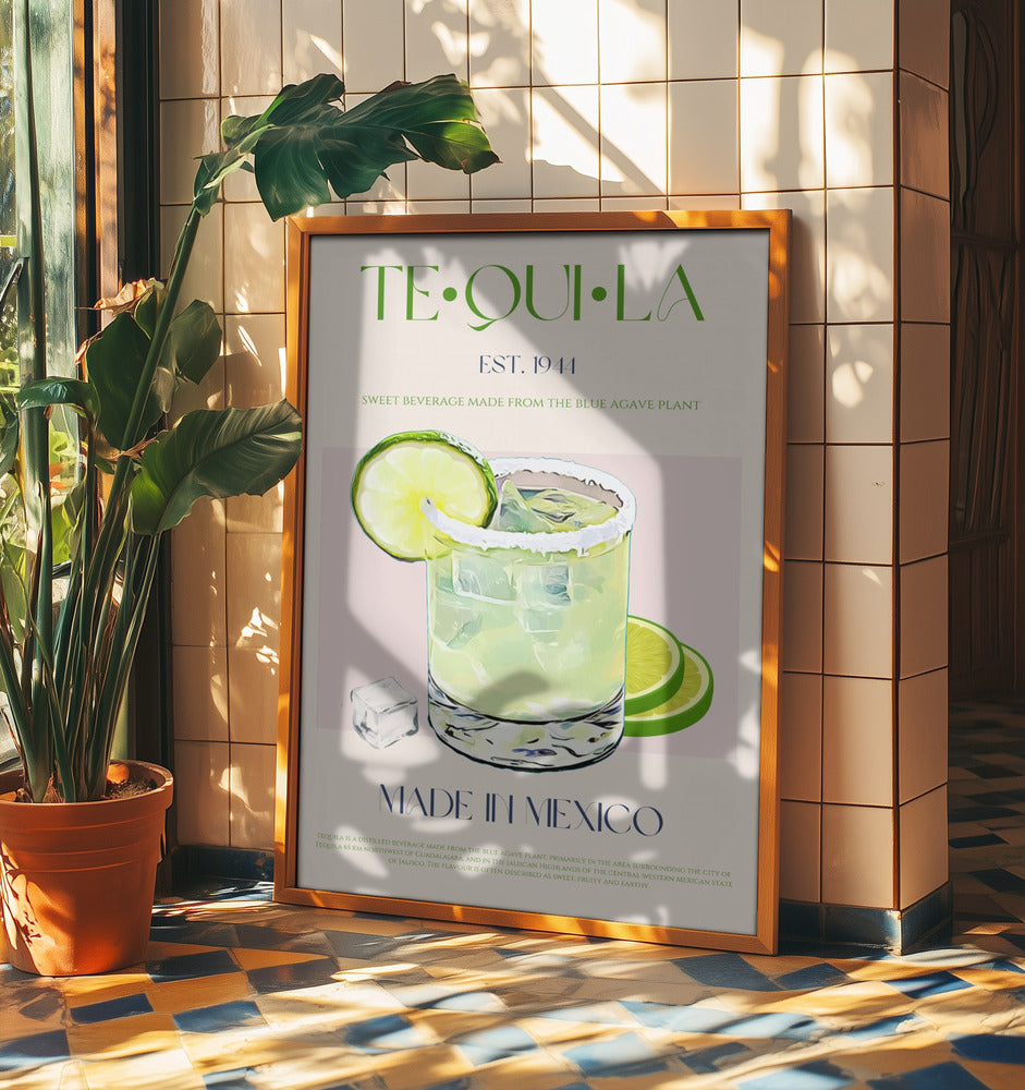 Tequiladryck med lime och is | Poster