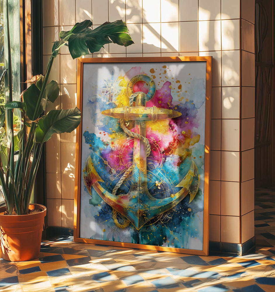 Nautica Sea Art Watercolor Anchor (2) | Poster