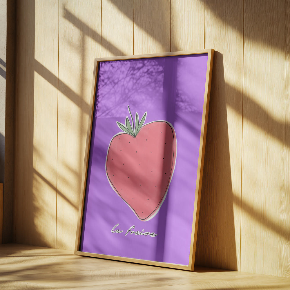 Stiliseret jordbærglæde | Plakater - Kunsttryk