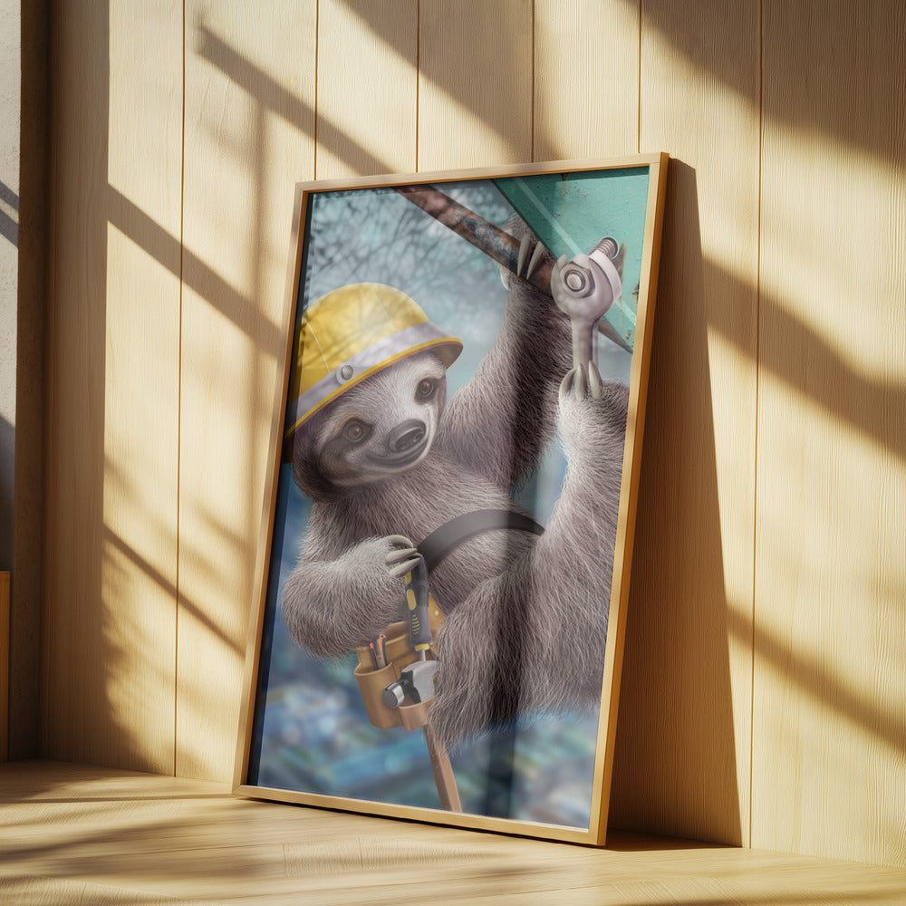 SLOTH CONSTRUCTION WORKER | Poster