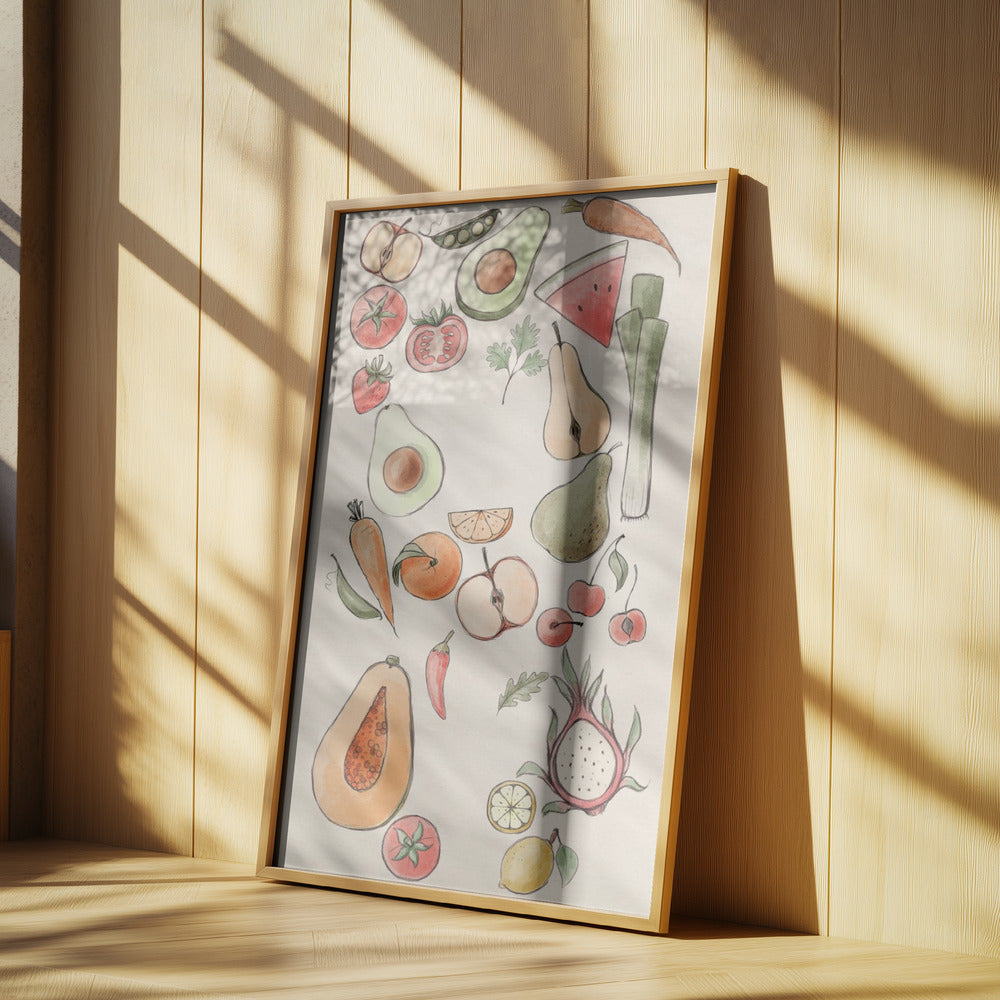 Illustration av tropiska grönsaker | Poster