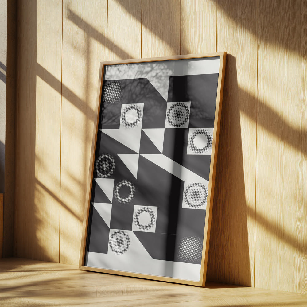 Kvadrater och trianglar i svart | Poster