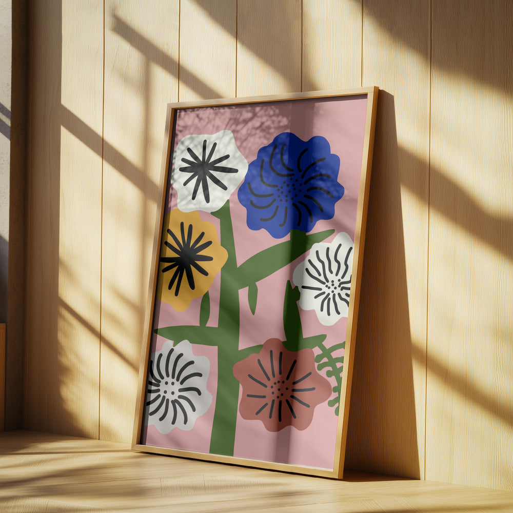 Stilisierte Blumen mit kräftigen Farben | Poster