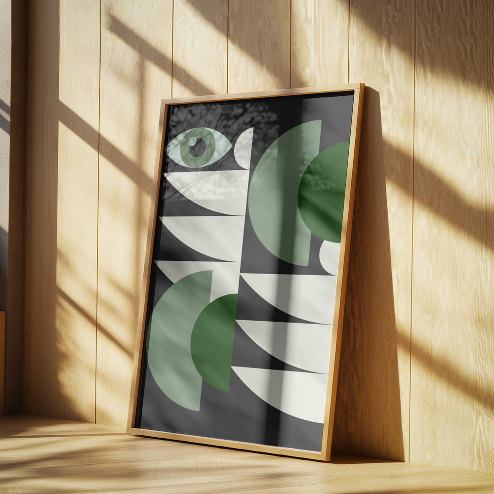 Geometriskt grönt i mitten av århundradet | Poster