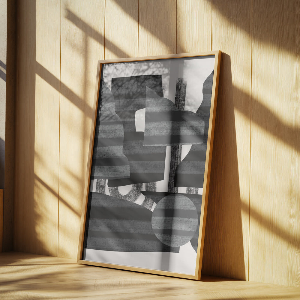 Abstrakt randigt minimalistiskt collage 26 | Poster