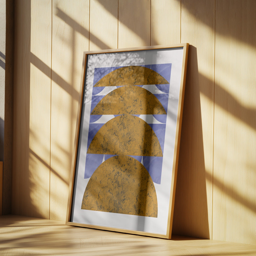 Golden Marble Sphere Design | Poster