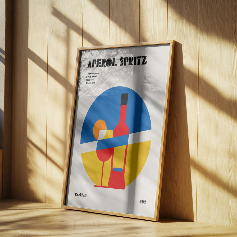 Aperol Spritz Cocktail Bauhaus Art Print | Poster