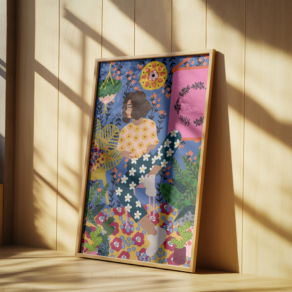 Blommig reträttflicka | Poster