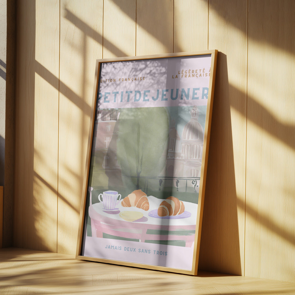 Petit Dejeuner, Croissanter, Paris, Pastell | Affisch