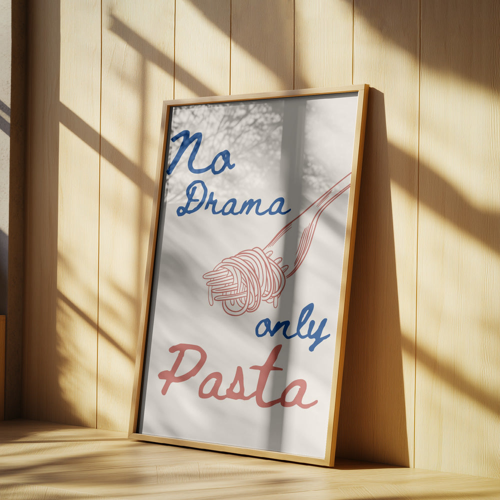 Inget drama, bara pasta, Illustration + Text | Poster