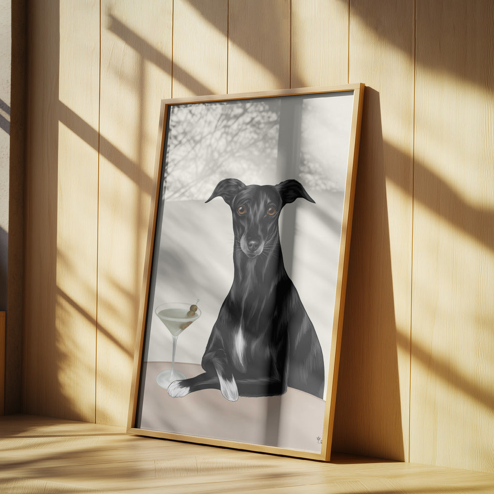 Elegant Greyhound med Martini | Poster