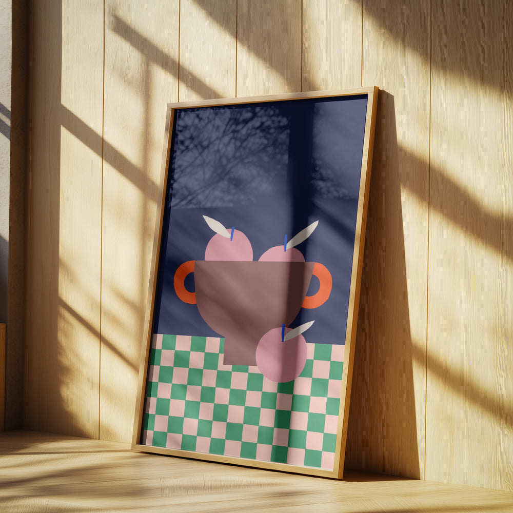 Fruktskål med rosa äpplen | Poster