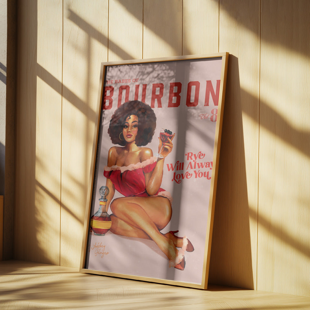 Babes of Bourbon Vol 8 Vintage Pinup Girl med Afro | Poster