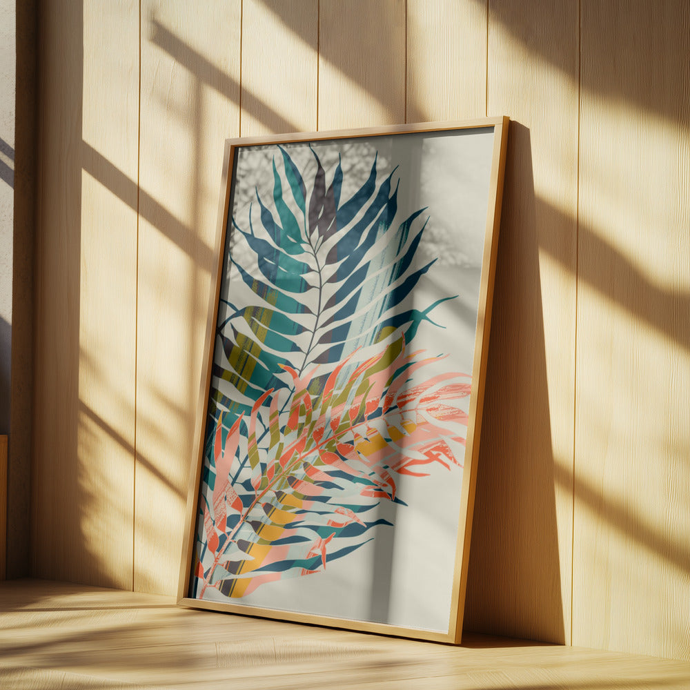 Färgglada palmblad | Poster